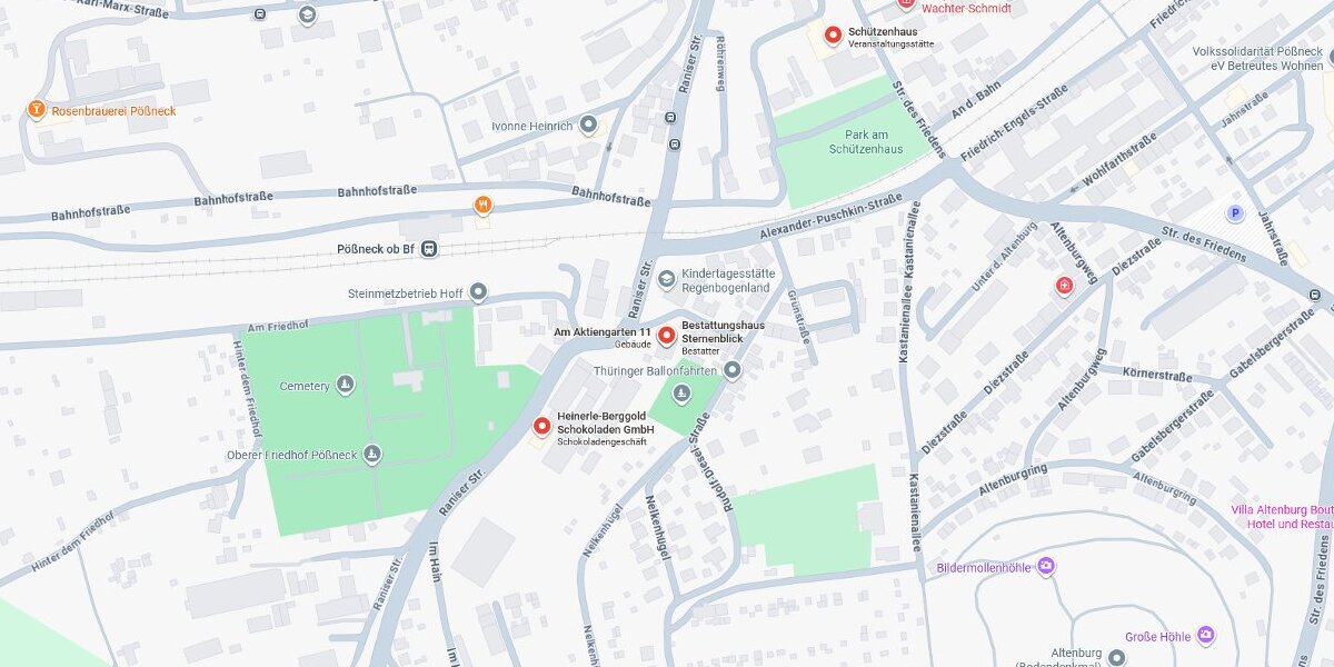 Anfahrtskarte – Am Aktiengarten 11, 07381 Pößneck
